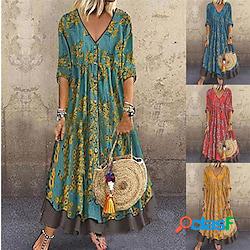 vestito casuale delle donne vestito a trapezio abito swing