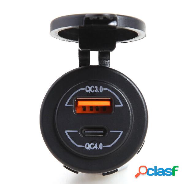 12-24V CQ3.0 QC4.0 Caricabatteria da auto doppio USB presa