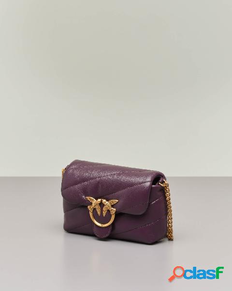 Baby Love Puff Bag in pelle nera lavorazione quilted e