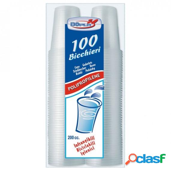 Bicchieri - 200 ml - PPL - trasparente - Dopla - conf. 100