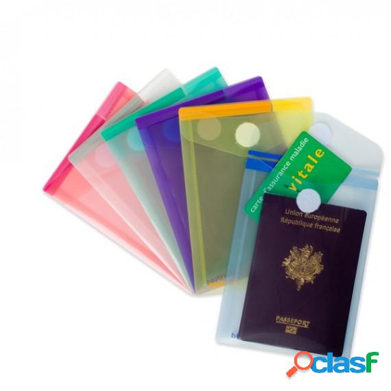 Buste con velcro - PP - formato verticale - 11,4 x 15,8 cm -