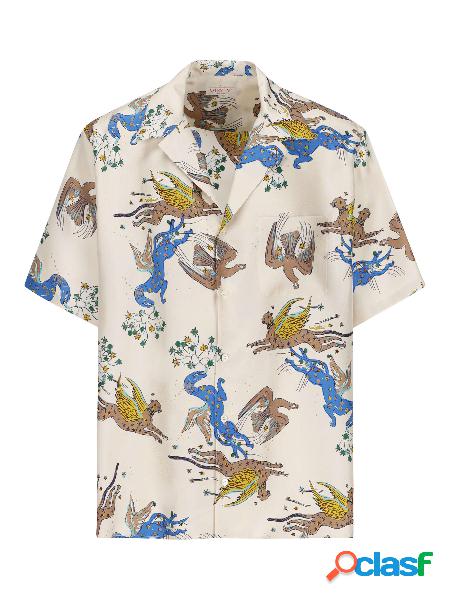 Camicia In Seta Con Stampa Valentino Utopia World