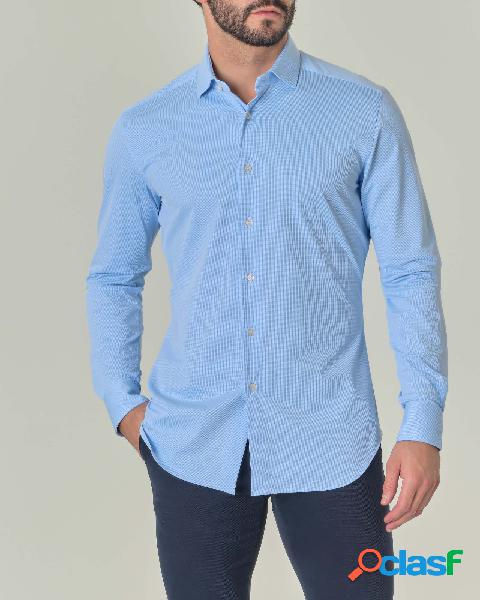 Camicia azzurra micro armatura in tessuto tecnico active