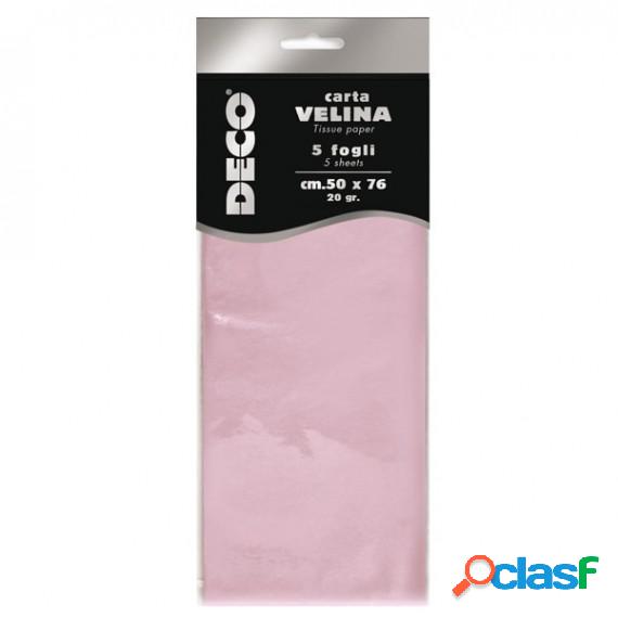 Carta velina - 20 gr - 50 x 76 cm - rosa - Deco - busta 5