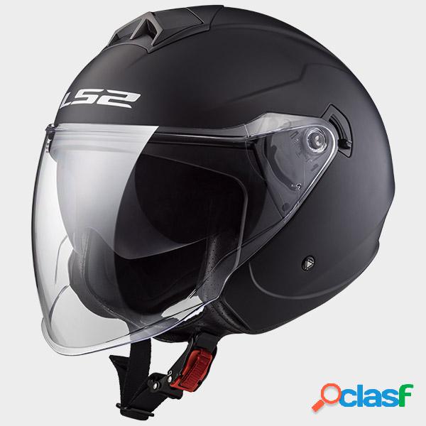 Casco jet LS2 OF573 Twister doppia visiera nero opaco