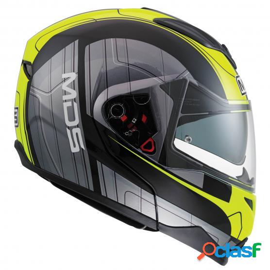 Casco modulare MDS MD200 MULTI GOREME Nero Grigio Giallo