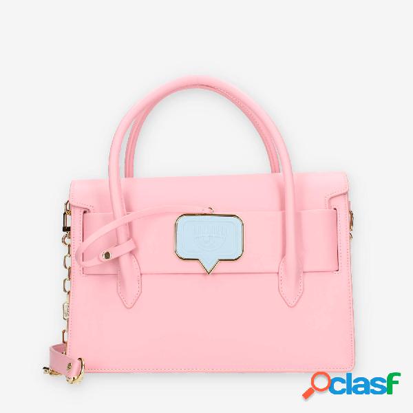 Chiara Ferragni Eye Tag Borsa a mano rosa