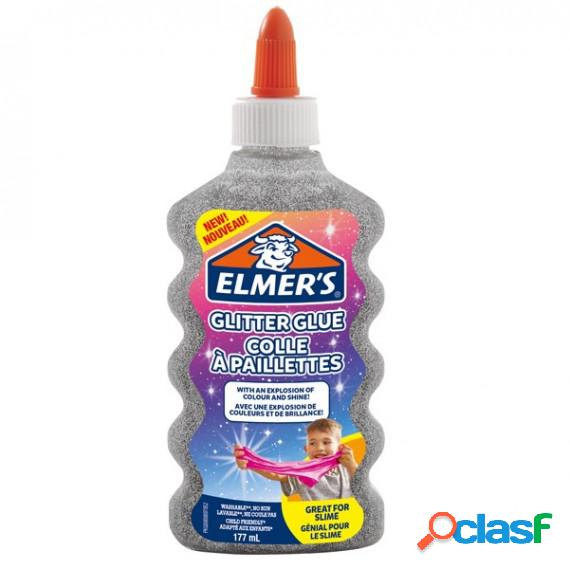 Colla glitterata liquida Slime - argento - flacone 177 ml -