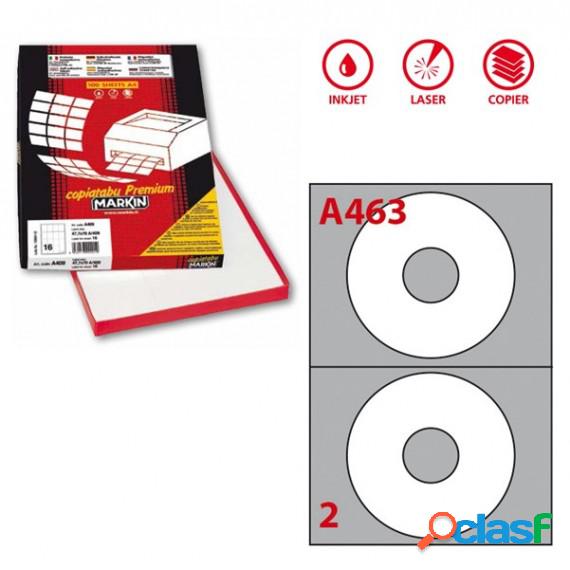 Etichetta adesiva A463 per CD - permanente - diametro CD