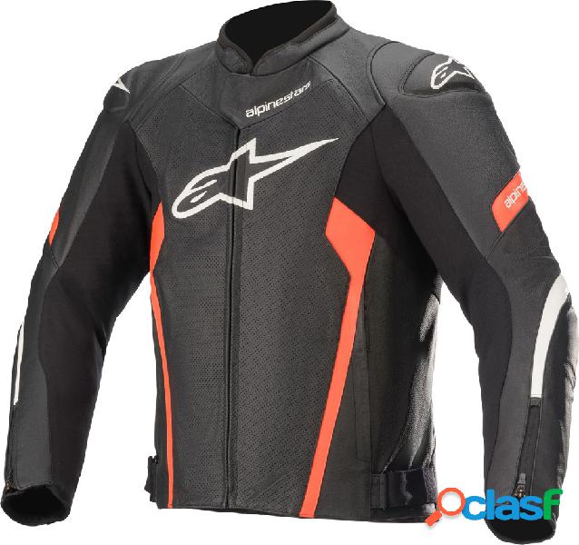 Giacca moto pelle estiva Alpinestars FASTER V2 AIRFLOW Nero