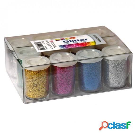 Glitter flacone grana fine - 25ml - colori assortiti - DECO