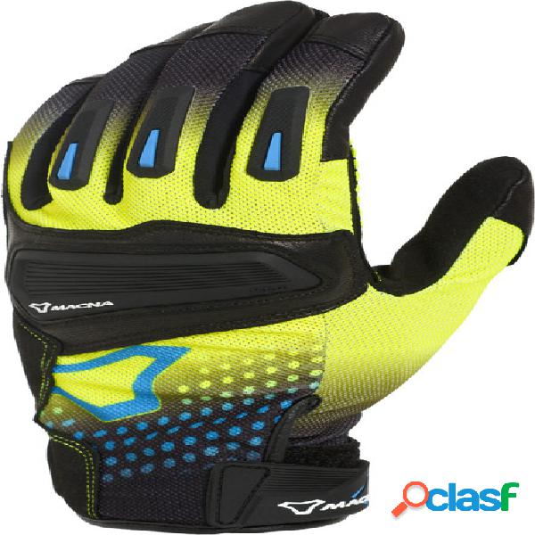 Guanti moto estivi Macna Jugo Nero Fluo Giallo Blu