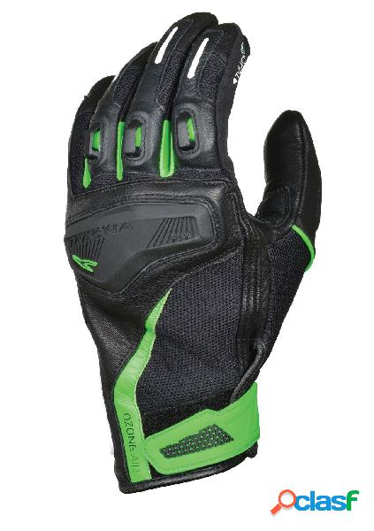 Guanti moto in pelle estivi Macna Ozone nero verde