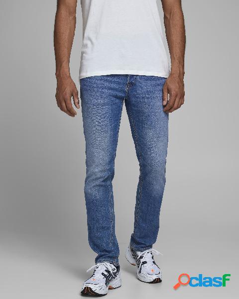 Jeans Glenn slim fit in cotone stretch lavaggio chiaro stone