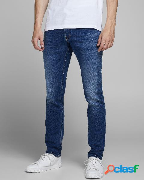 Jeans Glenn slim fit in cotone stretch lavaggio medio stone