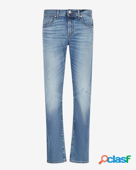 Jeans J13 lavaggio chiaro super stone washed con abrasioni
