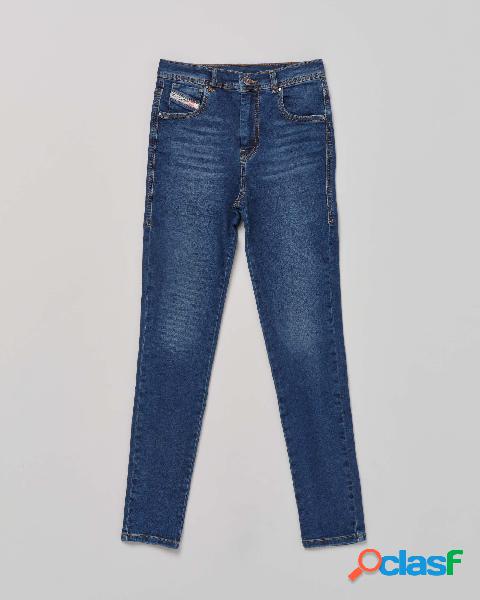 Jeans lavaggio blu scuro stone washed super skinny fit a