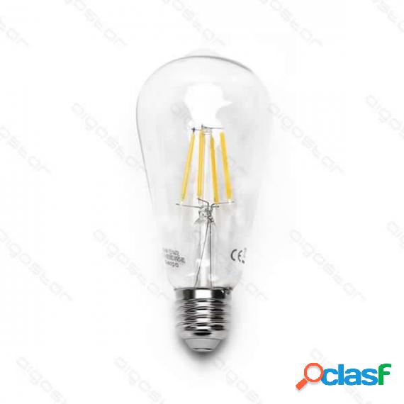 Lampadina Led Filamento St64 6W Attacco E27 750 Lumen 6500K