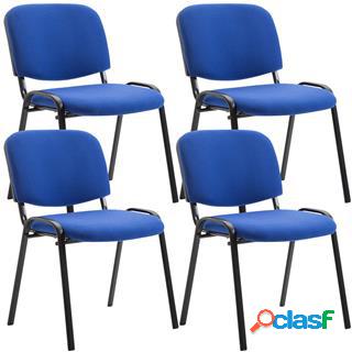 Lotto di 4 Sedie Conferenza MOBY BASE, Comoda e Pratica,