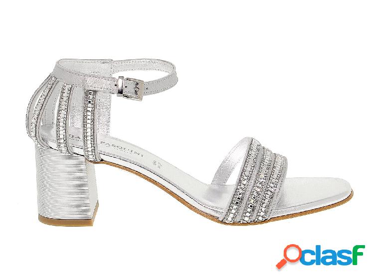 PASQUINI CALZATURE SANDALI DONNA PASQU2100 PELLE ARGENTO