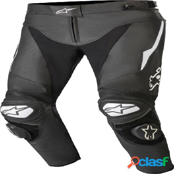 Pantaloni moto pelle Alpinestars TRACK V2 Nero Bianco