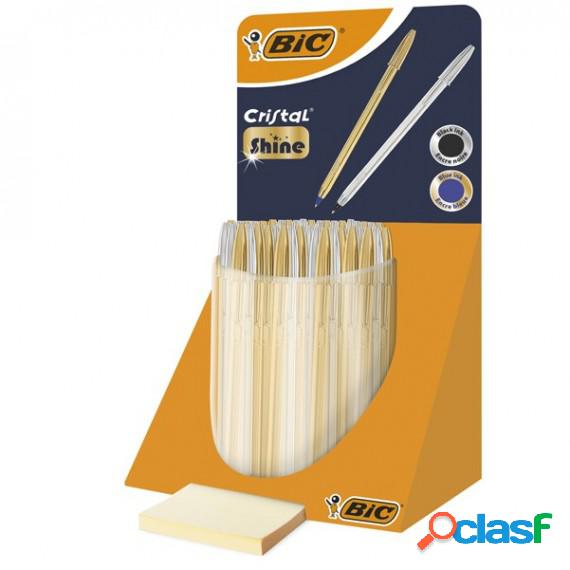 Penna Cristal Shine - fusto oro/argento - Bic - expo 40