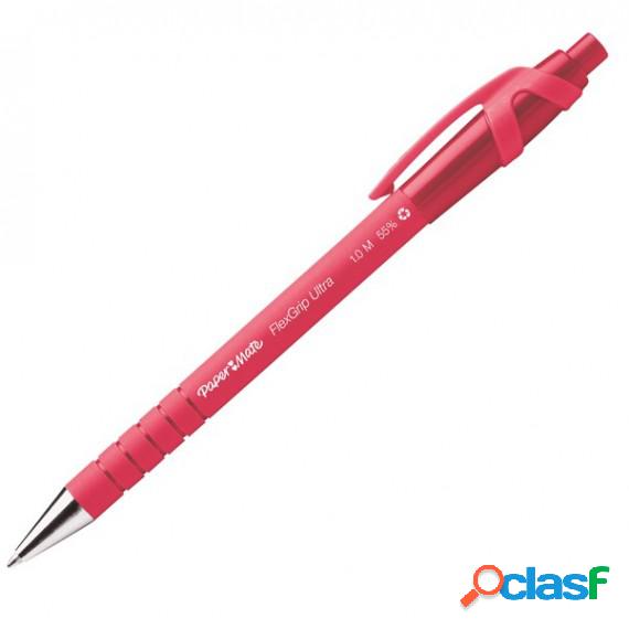 Penna a sfera a scatto Flexgrip Ultra - punta 1,0mm - rosso