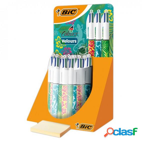 Penna sfera 4 Colors Velour - fantasie assortite - Bic -