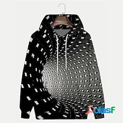 Per uomo Felpa con cappuccio pullover Nero Con cappuccio 3D