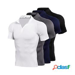 Per uomo T-shirt Compressione T-shirt da corsa Mezza Zip