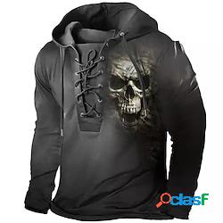 Per uomo Unisex Felpa con cappuccio pullover Maglione Nero