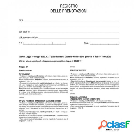 Registro delle prenotazioni - 32 pag - Edipro