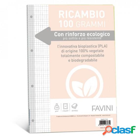 Ricambi c/rinforzo ecologico - A4 - 100 gr - 40 fg - 5 mm -