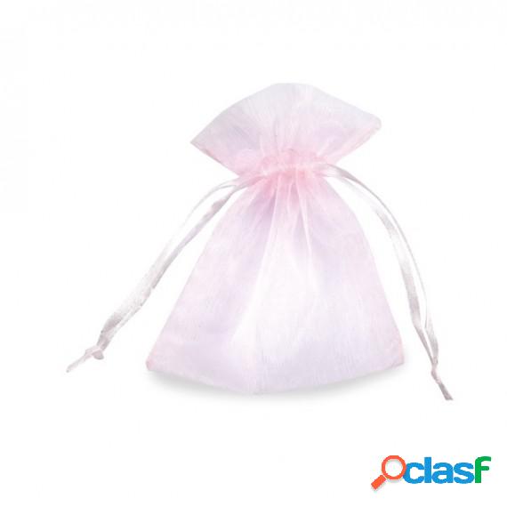 Sacchetti bomboniera Milly - 8,5 x 10 cm - organza - rosa -