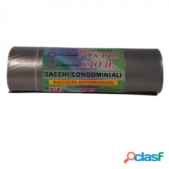 Sacchi - 70 x 110 cm - 110 L - 22 micron - grigio
