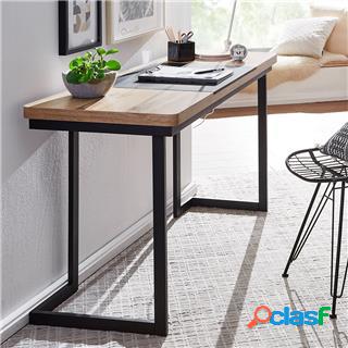 Scrivania BETA, Design Asimmetrico, Base in Metallo Nero,