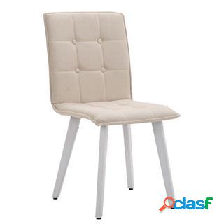 Sedia per sala dattesa ELBY WHITE, in Tessuto, color Beige