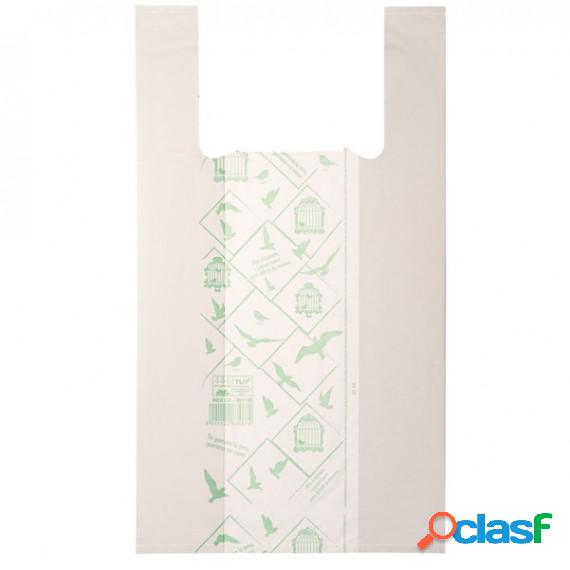 Shoppers Midi - 28 x 50 cm - mater-bi - bianco - scatola 500