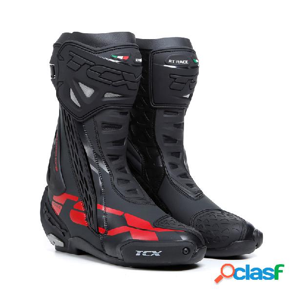 Stivali moto racing TCX RT-RACE Nero Grigio Rosso