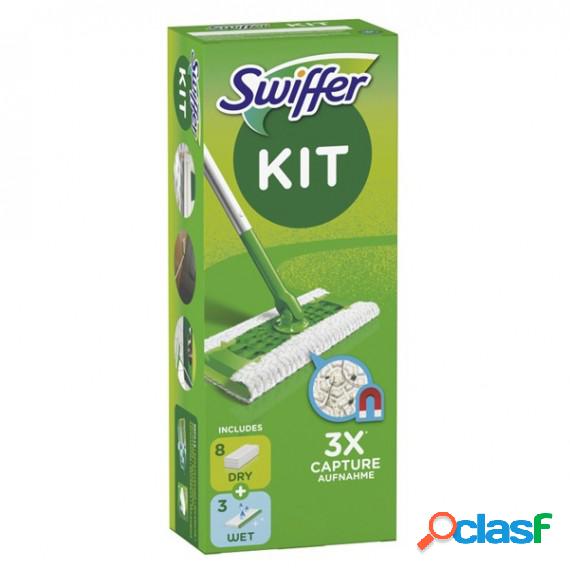 Swiffer Dry Starter Kit completo (8 panni + 3 panni wet) -