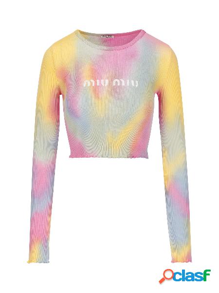T-shirt A Maniche Lunghe In Jersey Tinto In Capo