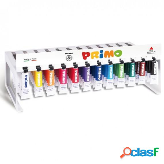 Tempere - 12 ml - colori assortiti - Primo - expo 120 pezzi