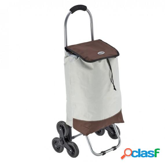 Trolley spesa Trio - 25 L - beige / noce - King Collection