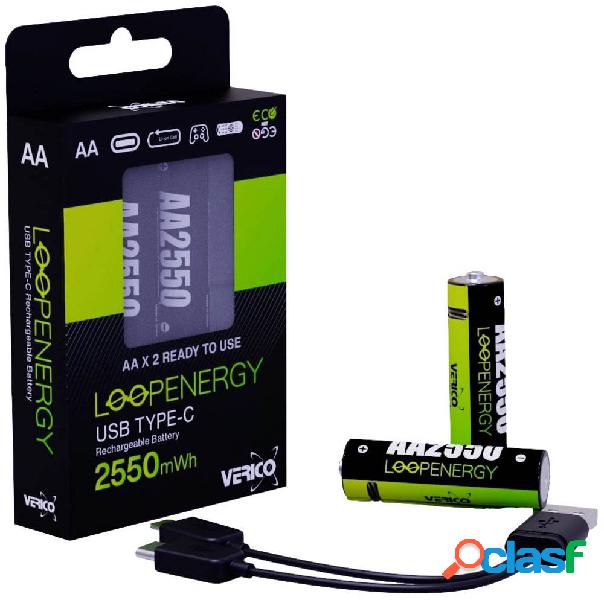 Verico LoopEnergy AA USB-C Mignon-Akku 2550mWh 1,5V 2 St.