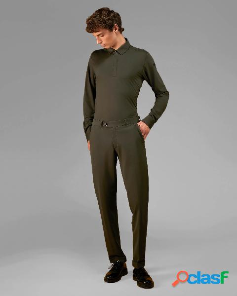 Winter Chino Pant verde militare in tessuto tecnico stretch