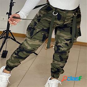 Womens Cargo Pants Pants Trousers Army Green Active Mid