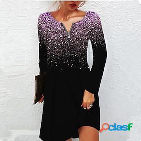 Womens Casual Dress Sequin Dress A Line Dress Knee Length