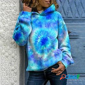 Women's Hoodie Sweatshirt Pullover Active Basic Blue Navy