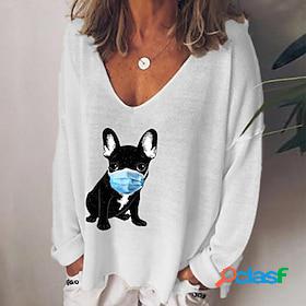 Womens Shirt Blouse Black White Army Green Animal Plain