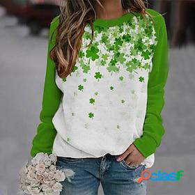 Womens Sweatshirt Pullover Print Streetwear St. Patricks Day